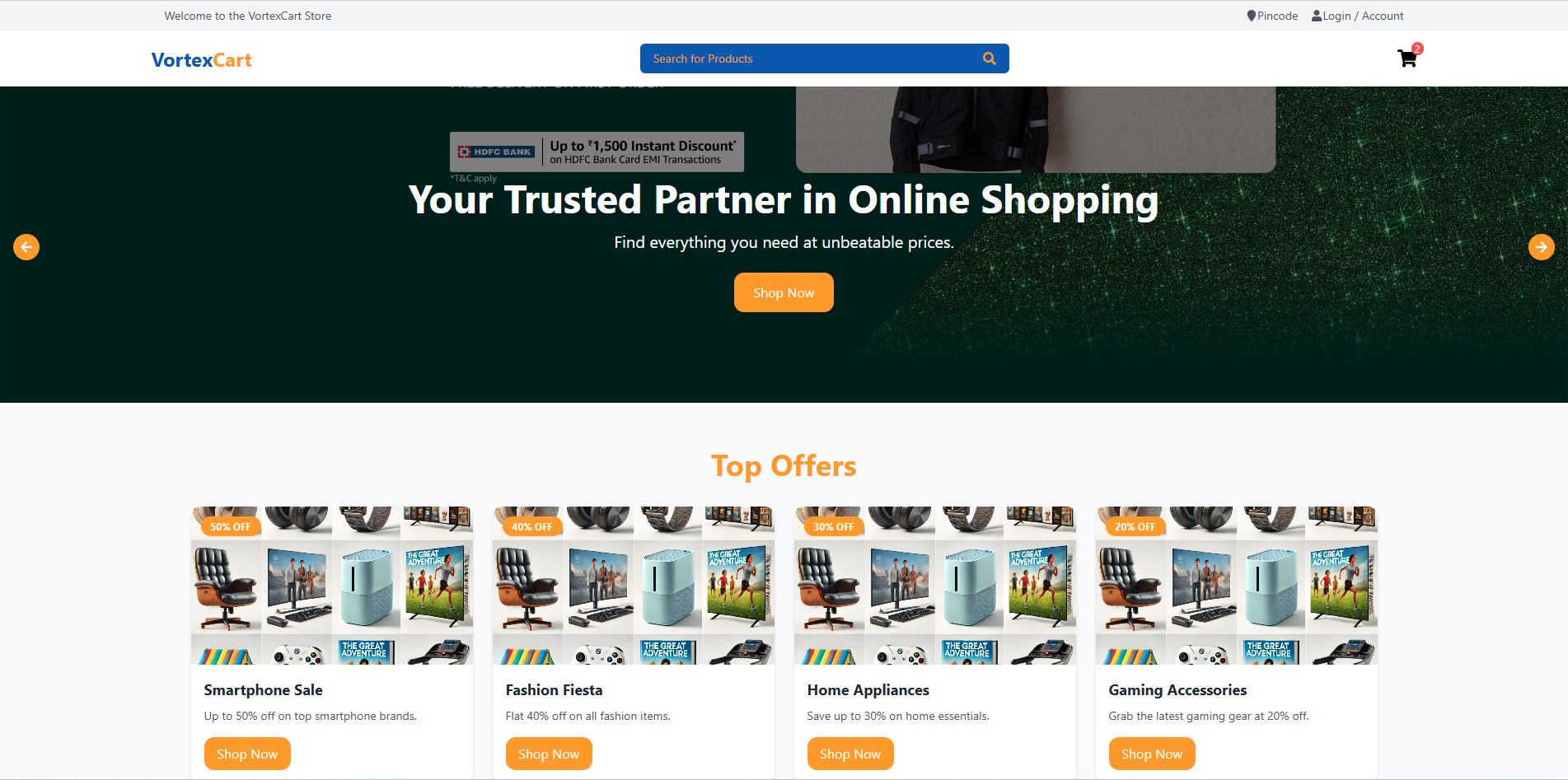 E-Commerce Solution – VortexCart